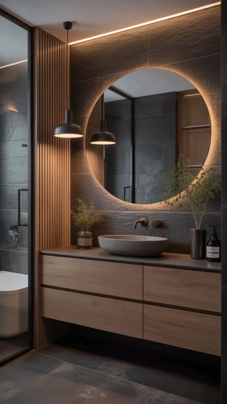 Badkamer renovatie – donker marmer